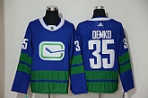 Canucks 35 Thatcher Demko Blue Adidas Jersey,baseball caps,new era cap wholesale,wholesale hats